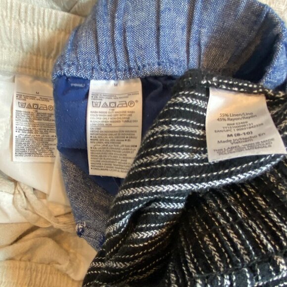 Bundle of 3 Linen Blend Pull on Casual Beach Pants Sz M #111J - Picture 5 of 6